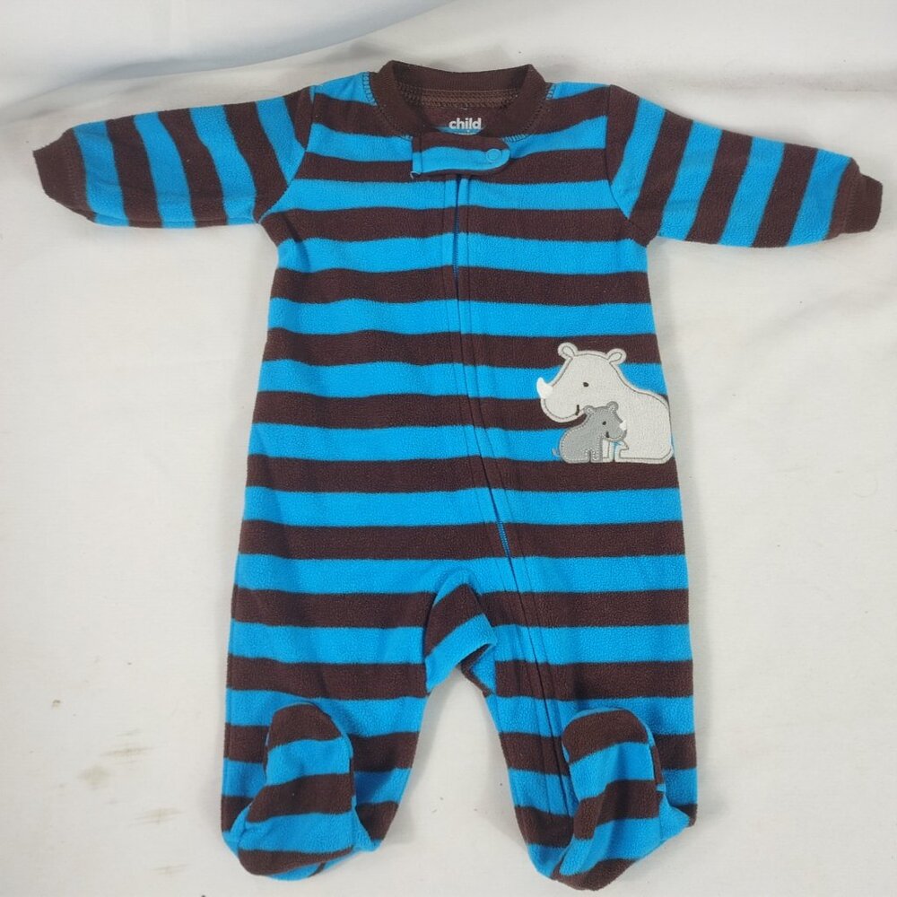 Carter's Child of Mine Boy's Infant One Piece "Rhino" Footie Size Newborn